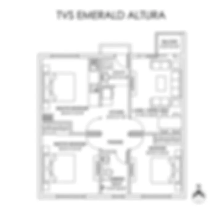2 BHK 2T floor plan of TVS Emerald Altura